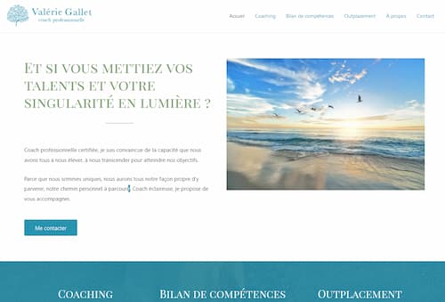 Site WordPress réalisé pour Valérie Gallet, coach
